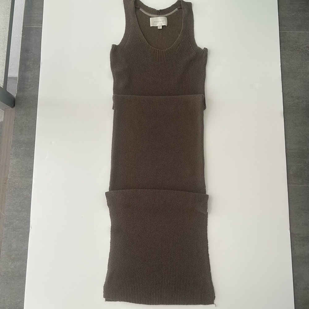 Brochu Walker Sleeveless Knit Fitted Maxi Dress Grey Taupe